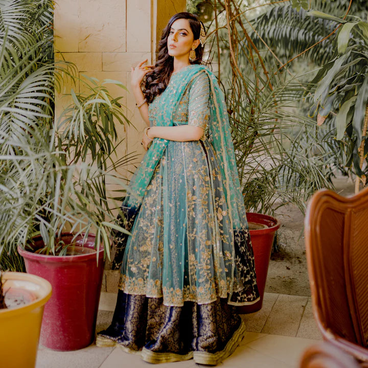 Jannat Tahir- Turquoise Pishwas