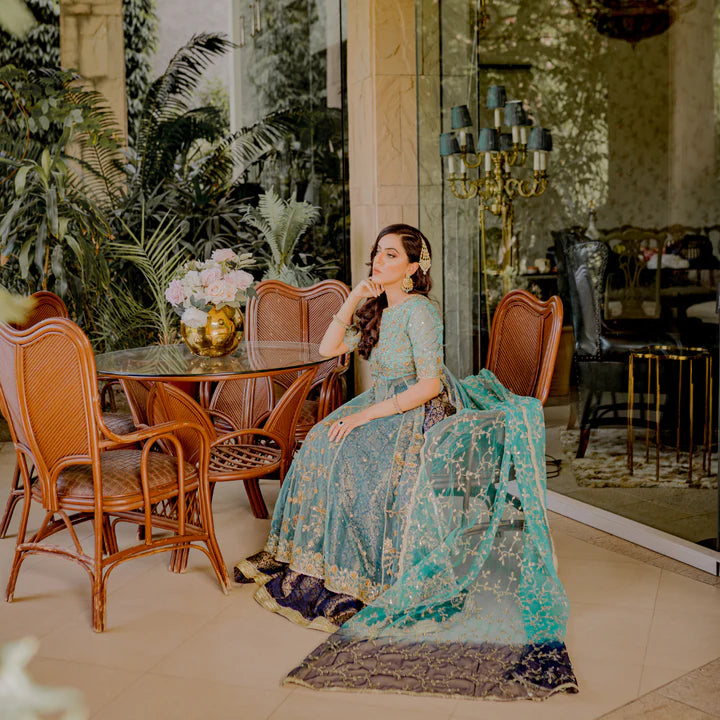 Jannat Tahir- Turquoise Pishwas
