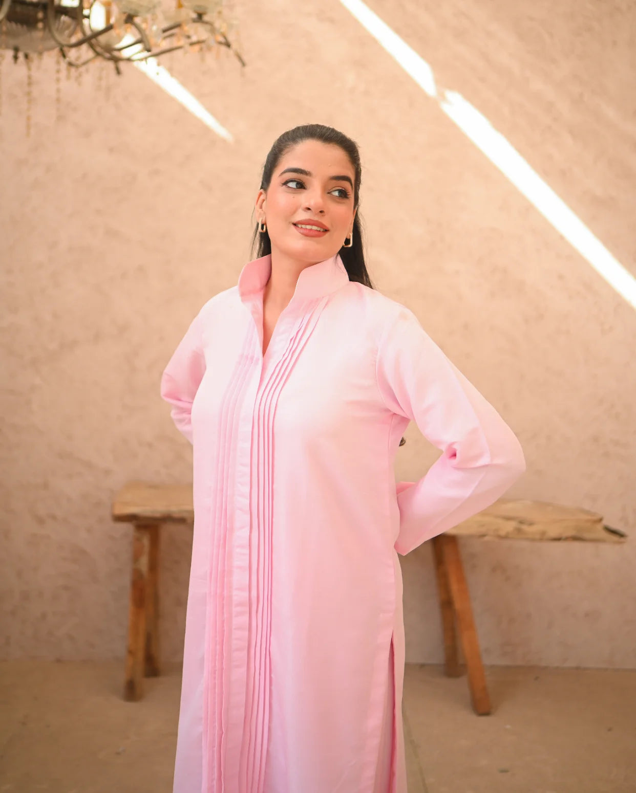 Zauk- 2PC Misty Rose Rawsilk