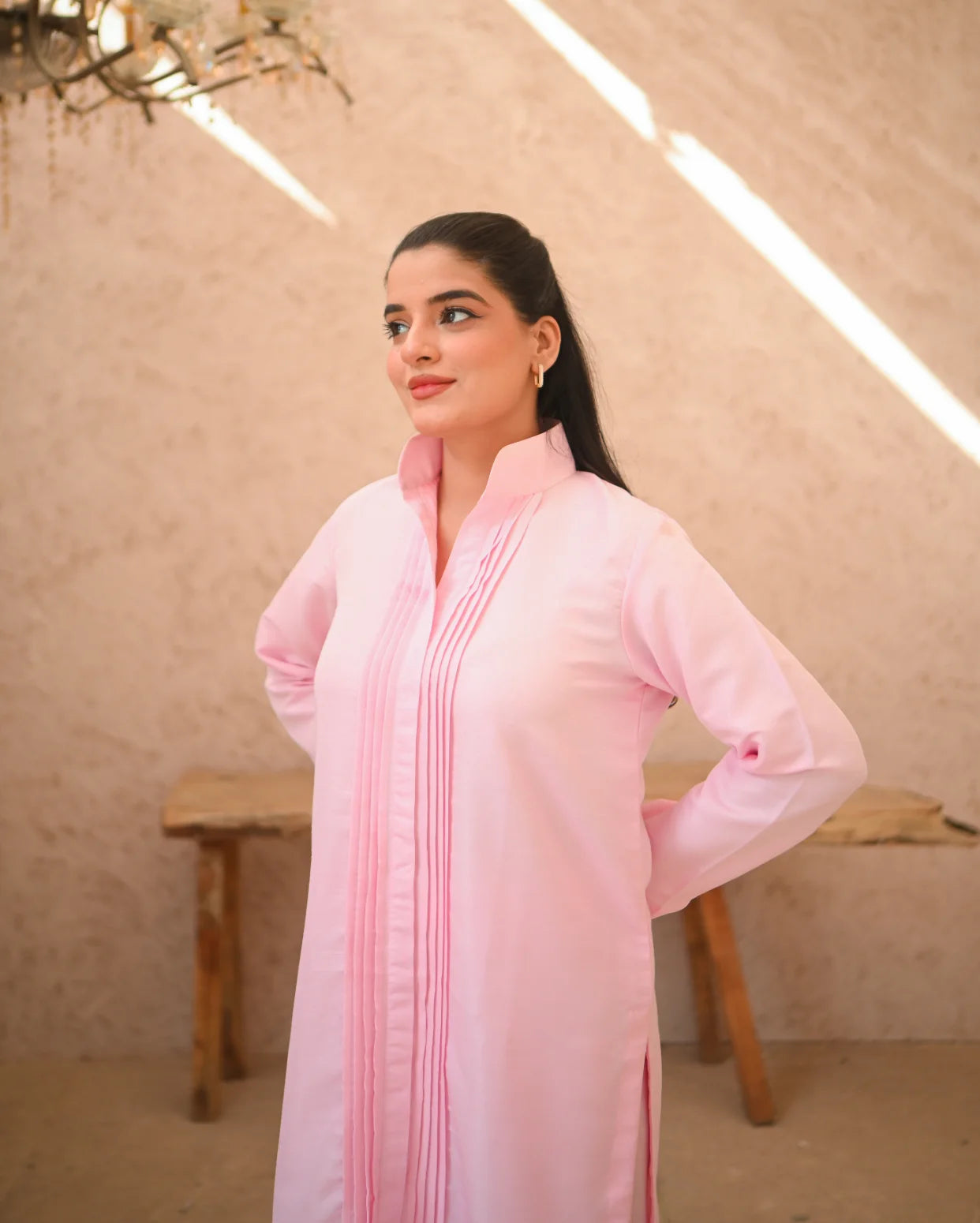 Zauk- 2PC Misty Rose Rawsilk