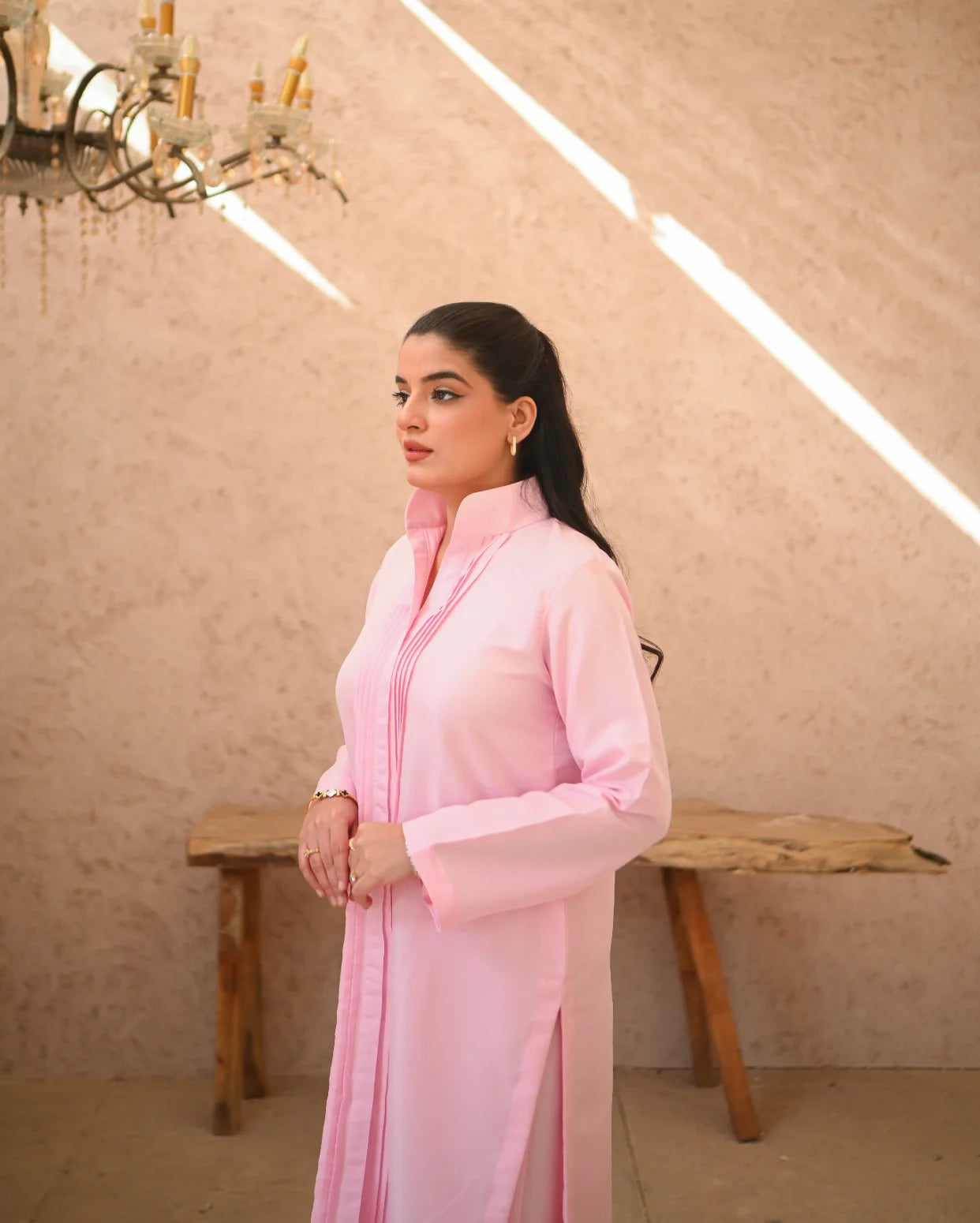 Zauk- 2PC Misty Rose Rawsilk