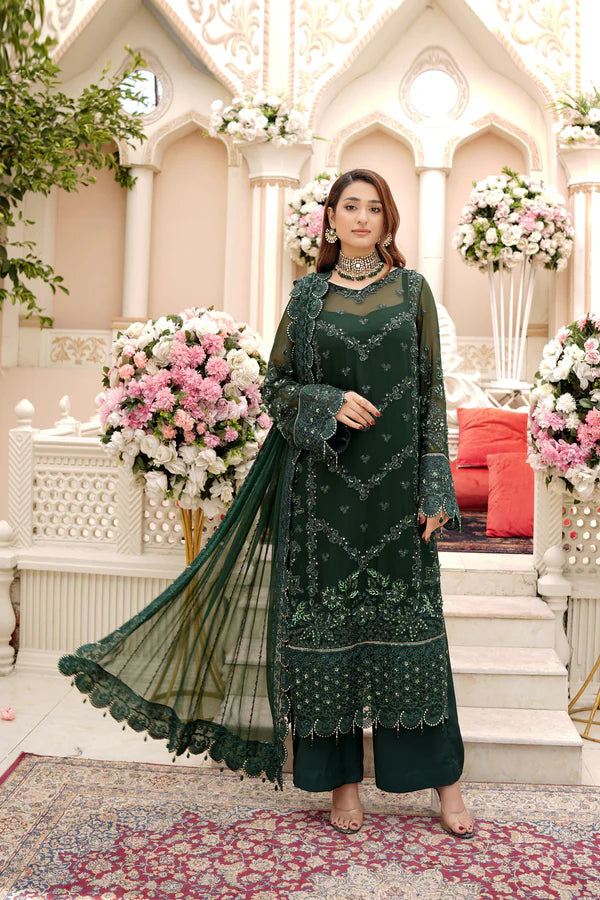 Ricamo- Bottle Green Embellished Suit