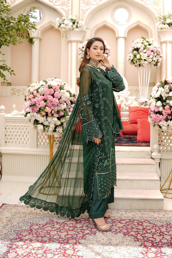 Ricamo- Bottle Green Embellished Suit