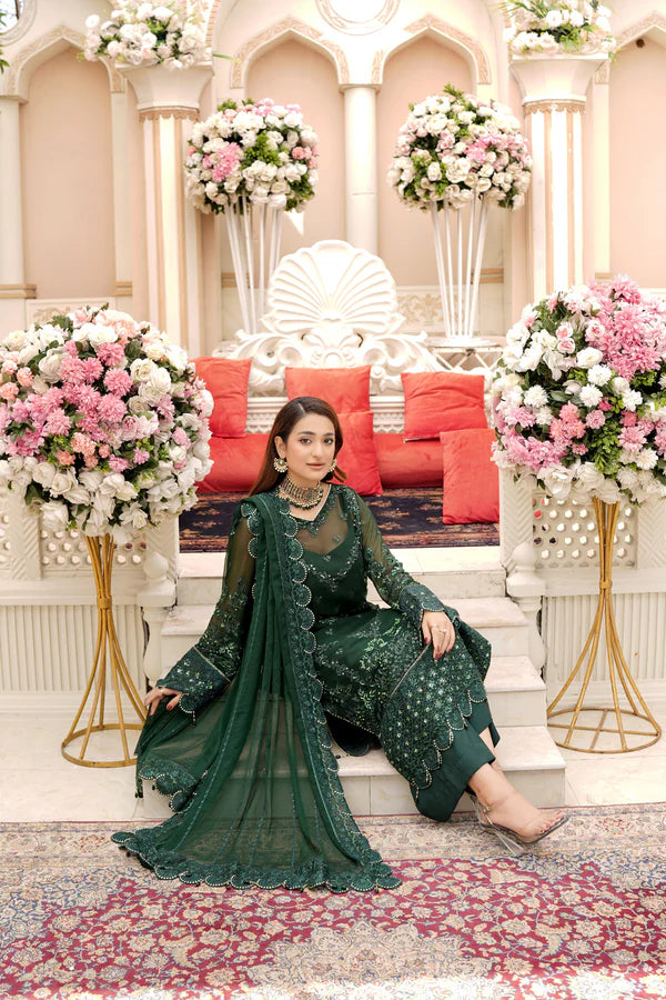 Ricamo- Bottle Green Embellished Suit