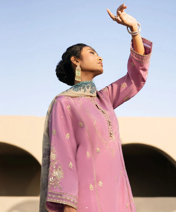 Sapphire- Embroidery Raw Silk 3 Pc