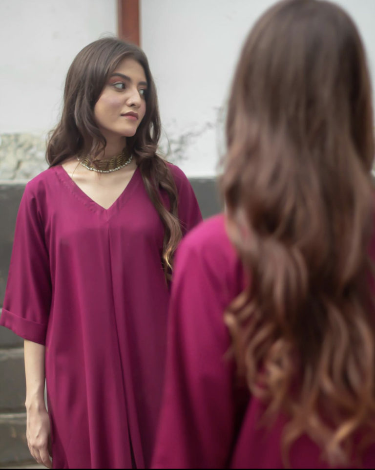 Zauk- Magenta 2 PC Dress