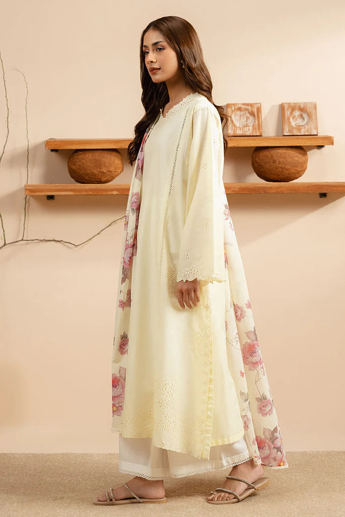Cross Stitch- Pale Yellow 2Pc Lawn
