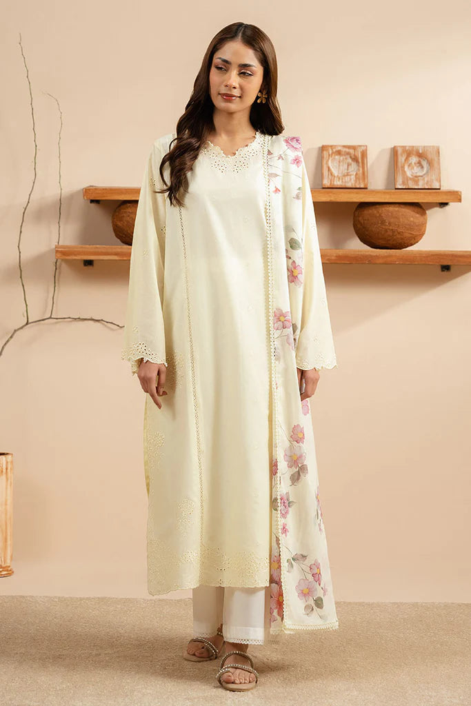 Cross Stitch- Pale Yellow 2Pc Lawn