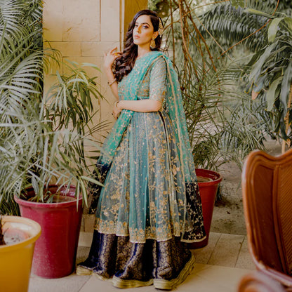 Jannat Tahir- Turquoise Pishwas