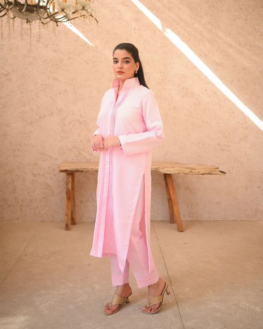 Zauk- 2PC Misty Rose Rawsilk