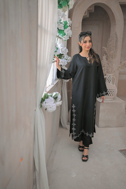 Smoky Black- Rawsilk Suit