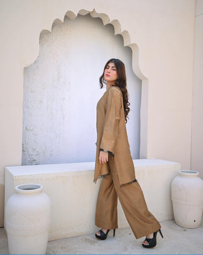 Zauk- Golden 2 PC Khadi Cotton
