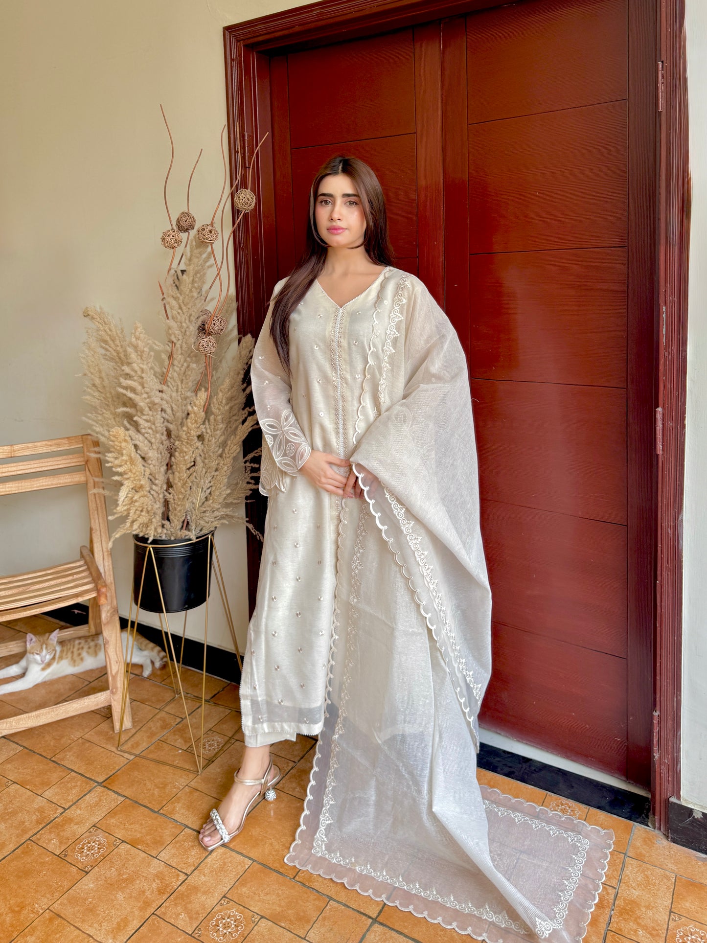 Rivaaj Fashion- White 3 PC