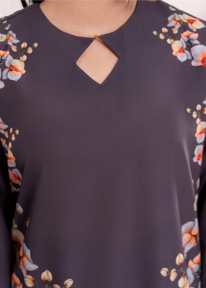Stitch Vibes- Black Floral Kurta Set