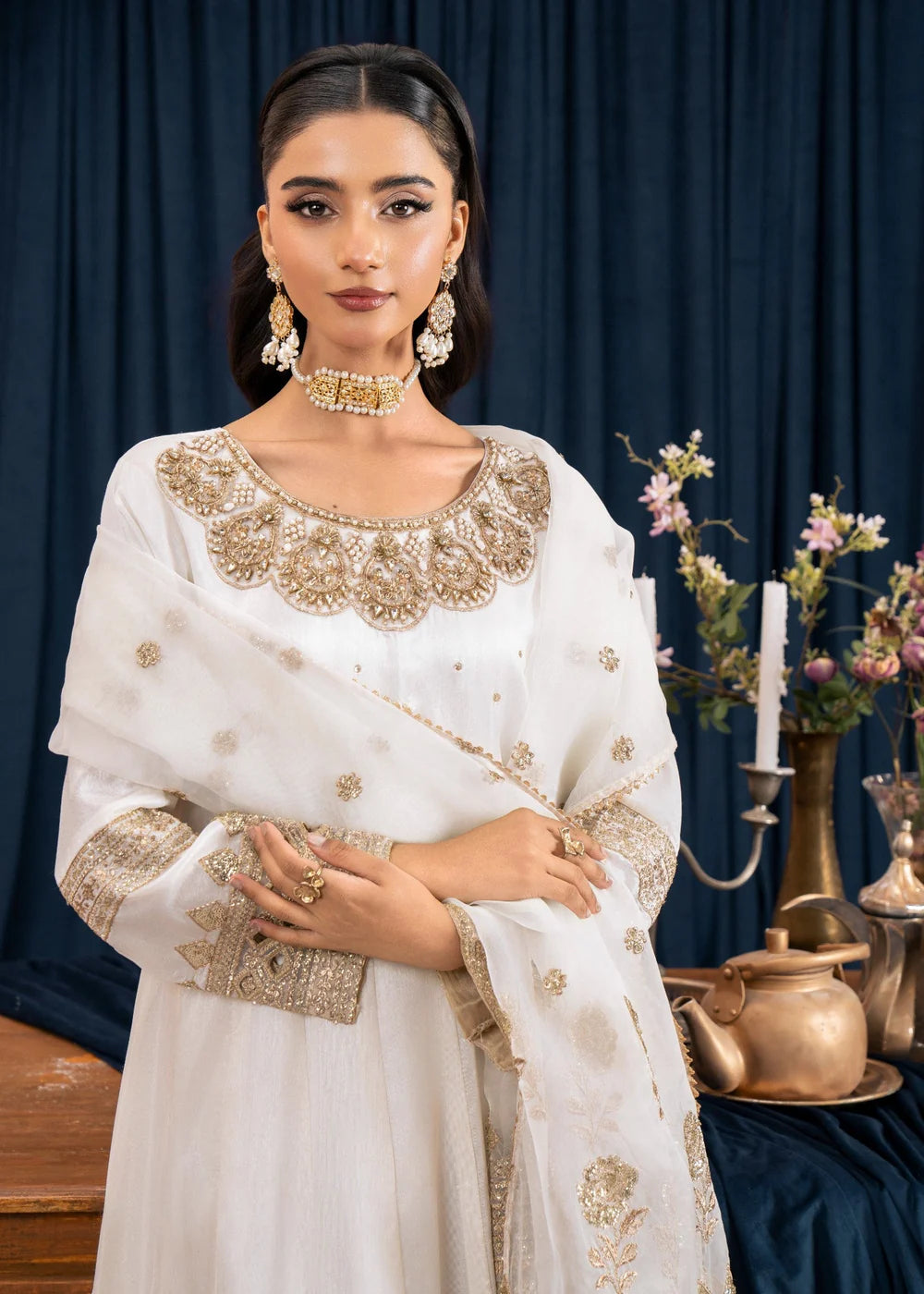 Diara- White 3 PC Dress