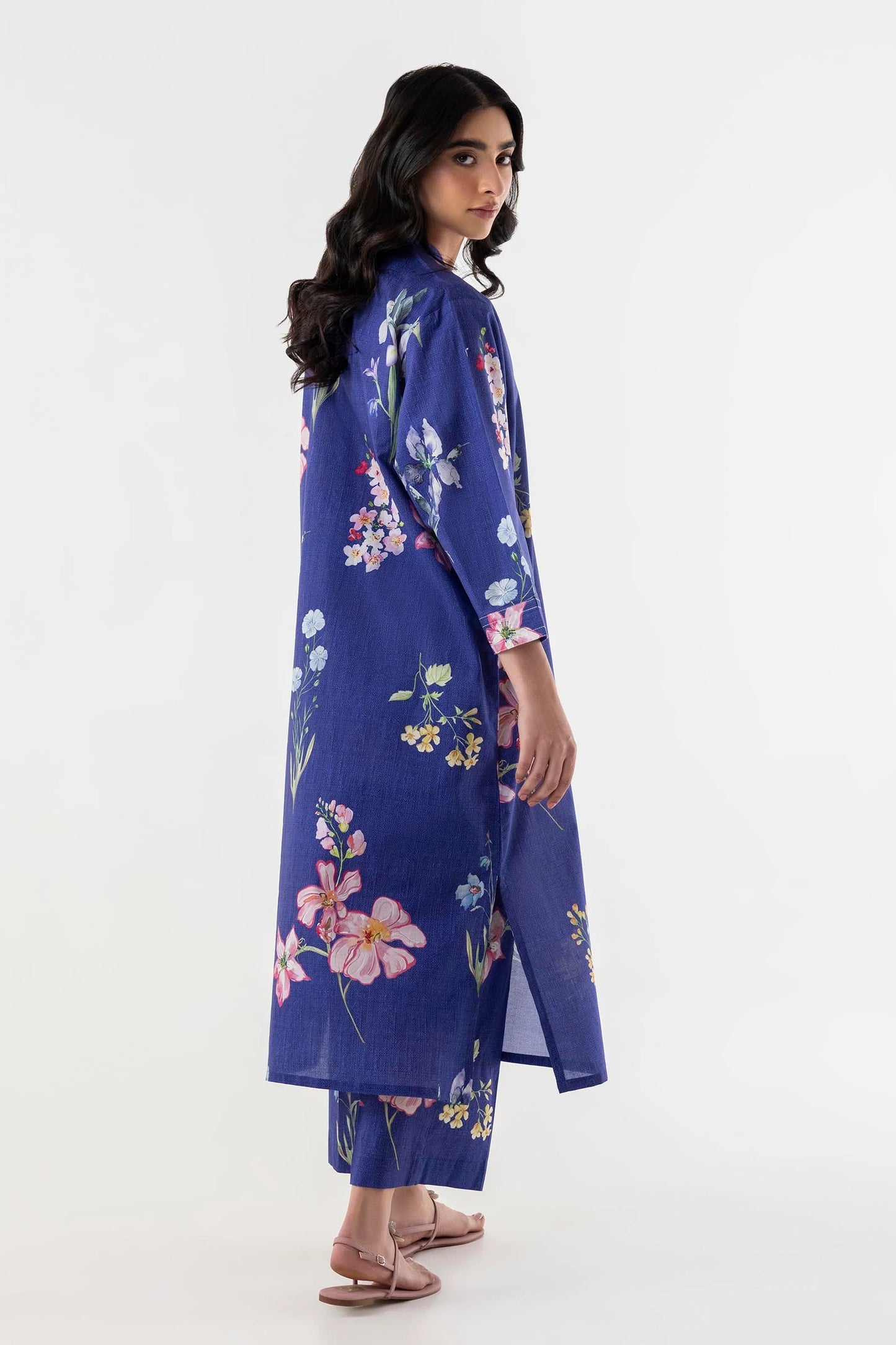 Sana Safinaz-  Printed Lawn Shirt + Culotte 2 Pc Suit